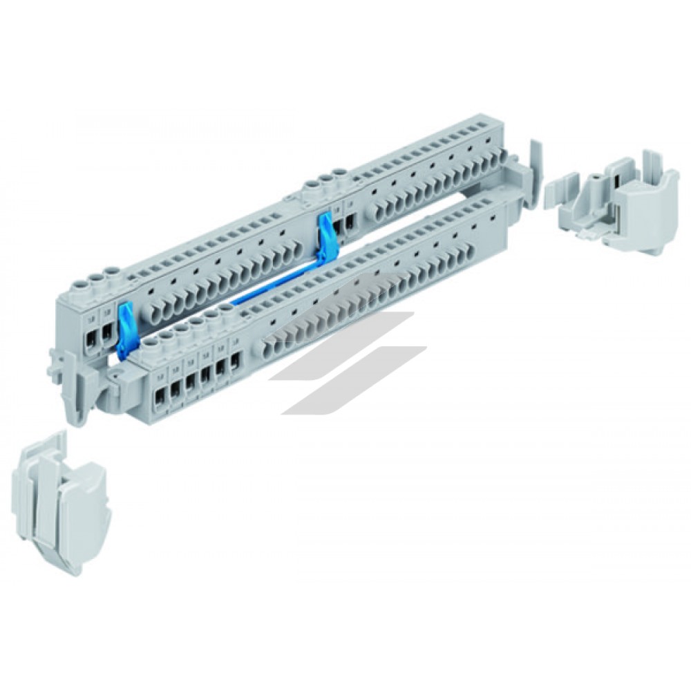 Дворядна клемна рейка PE/N з 6 гвинтовими затискними точками, 2, 5 мм² -16 мм² та 2 1/2 x 14 безгвинтовими затискними точками 1, 5 мм² -4 мм², Spelsberg